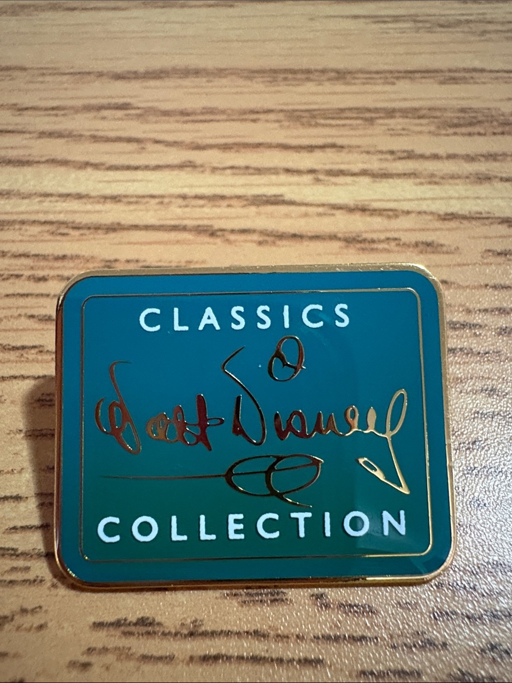 Disney Classics Collection Teal and Gold Enamel Pin - Signature Plaque